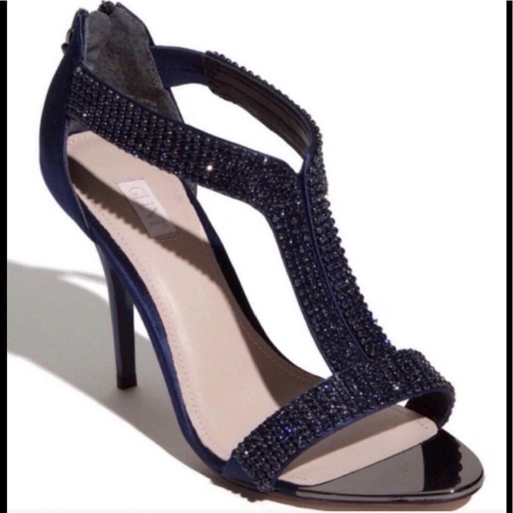 Glint Devyn black 4” high rhinestone heels…